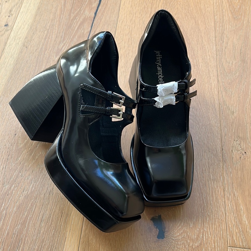 NIB💥 JEFFREY CAMPBELL Double Strap Mary Jane Platform Pump Block Heel- Size 7 - Picture 12 of 16